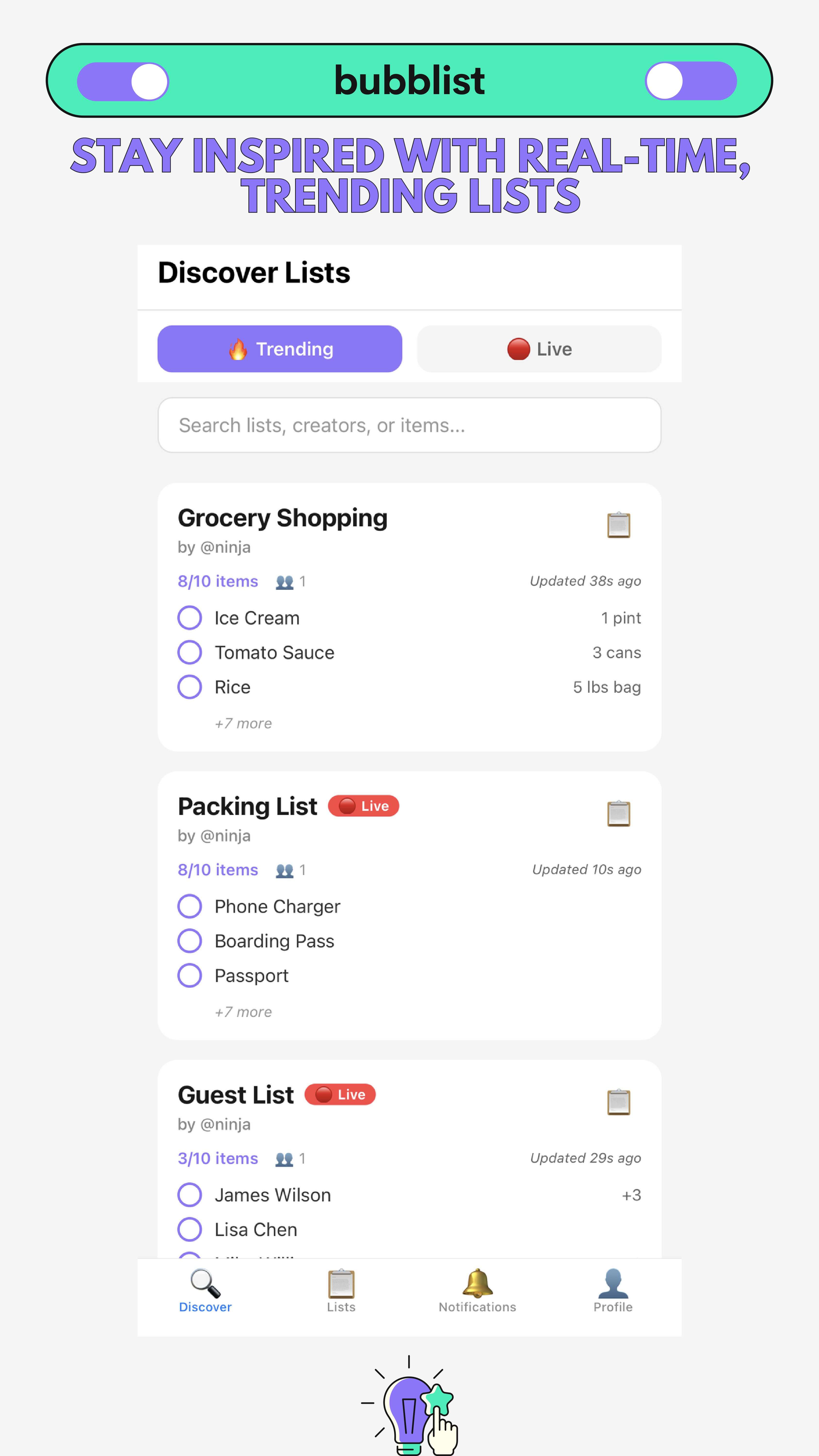bubbli.st app screenshot 2